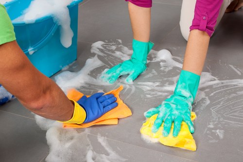 Carpet cleaning team working under ethical labour standards